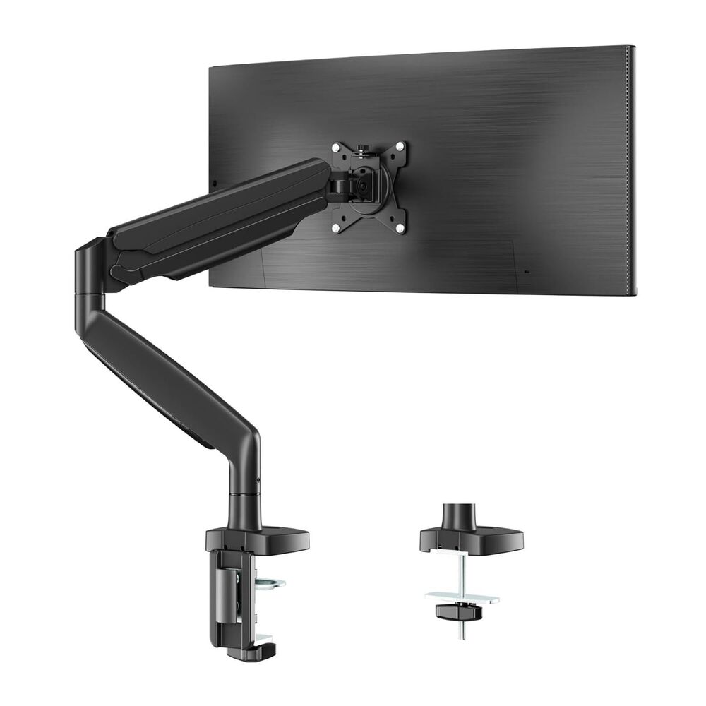 Single Gas Spring Monitor Desk Mount for 13-35 in Ultrawide Flat/Curved Screens